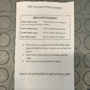 Anytime Backup and Front Camera Kit (2020+)